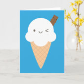 Kawaii Ice Cream Cone Kaart (Gele Bloem)