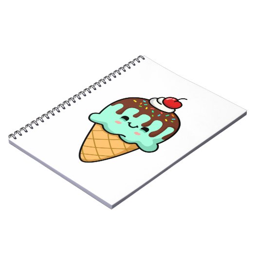 Kawaii Ice Cream Cone Notitieboek (Linkerzijde)