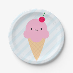 Kawaii Ice Cream Cone Papieren Bordje