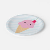 Kawaii Ice Cream Cone Papieren Bordje (Gekanteld)