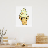Kawaii Ice Cream Cone Poster (Keuken)