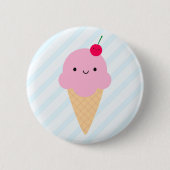 Kawaii Ice Cream Cone Ronde Button 5,7 Cm (Voorkant)