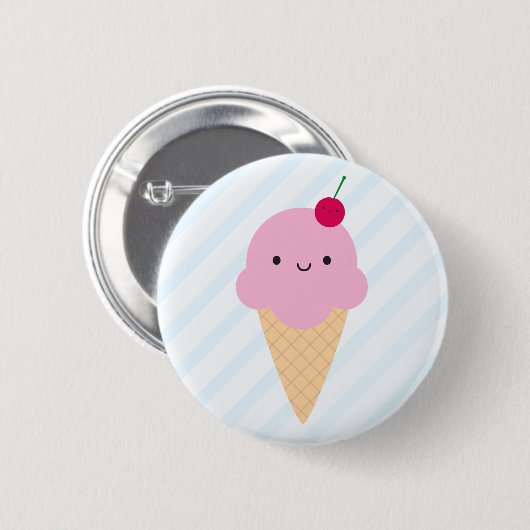 Kawaii Ice Cream Cone Ronde Button 5,7 Cm (Voorkant /achterkant)