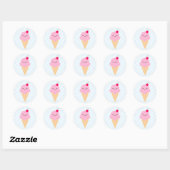 Kawaii Ice Cream Cone Ronde Sticker (Vel)