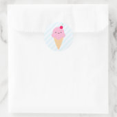 Kawaii Ice Cream Cone Ronde Sticker (Tas)