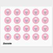 Kawaii Ice Cream Cone Ronde Sticker (Vel)