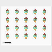 Kawaii Ice Cream Cone Ronde Sticker (Vel)
