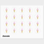 Kawaii Ice Cream Cone Ronde Sticker (Vel)