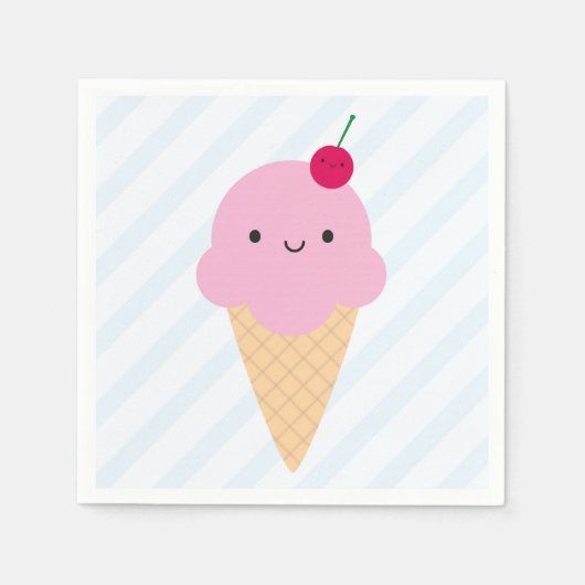 Kawaii Ice Cream Cone Servetten (Voorkant)