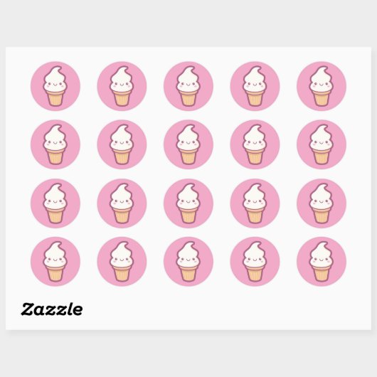 Kawaii Ice Cream Cone Sticker (Vel)