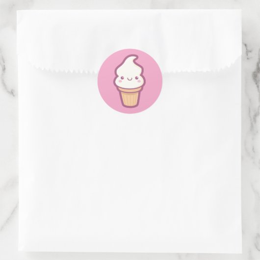 Kawaii Ice Cream Cone Sticker (Tas)