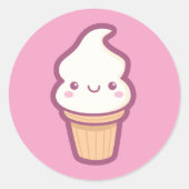 Kawaii Ice Cream Cone Sticker (Voorkant)