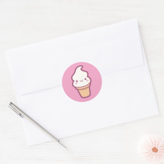 Kawaii Ice Cream Cone Sticker (Envelop)