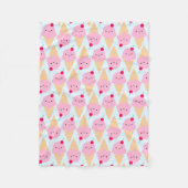 Kawaii Ice Cream Cones Fleece Deken (Voorkant)