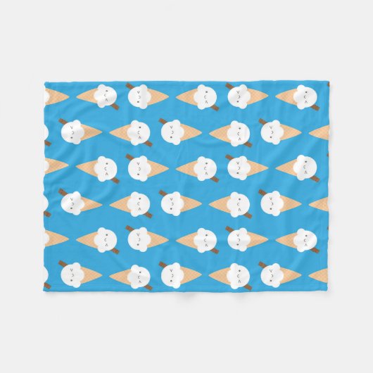 Kawaii Ice Cream Cones Fleece Deken (Voorkant (Horizontaal))