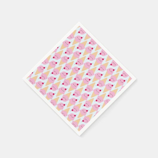 Kawaii Ice Cream Cones Servetten (Hoek)