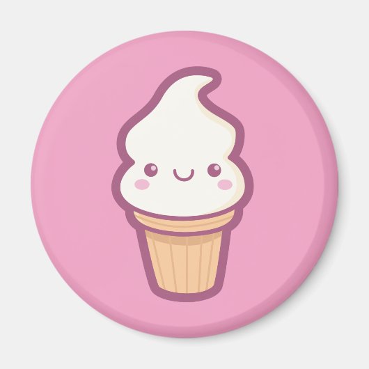 Kawaii Ice Cream Kegelmagneet Magneet (Voorkant)