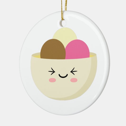 Kawaii Ice Cream Keramisch Ornament (Links)