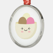 Kawaii Ice Cream Metalen Ornament (Links)