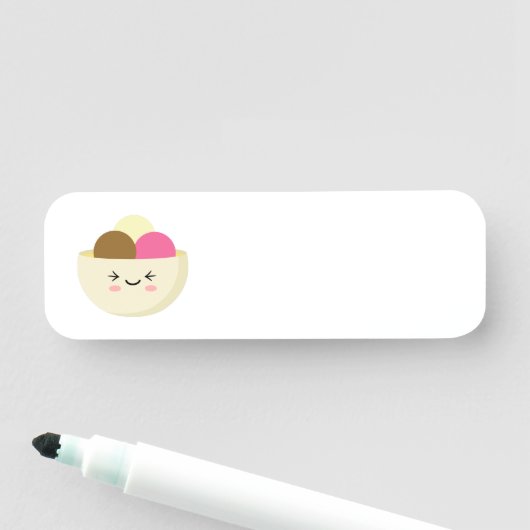 Kawaii Ice Cream Naamplaatje (In situ)