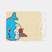 Kawaii Ice Cream Narwhal Fleece Deken (Voorkant (Horizontaal))