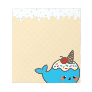 Kawaii Ice Cream Narwhal Notitieblok