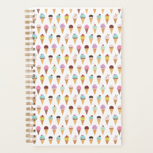 Kawaii Ice Cream Patroon Planner (Voorkant)