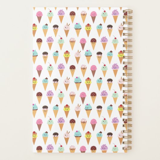 Kawaii Ice Cream Patroon Planner (Achterkant)