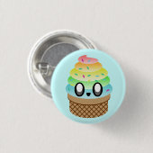KAWAII ICE CREAM REGENBOOG KEGEL PIN BUTTON (Voorkant /achterkant)