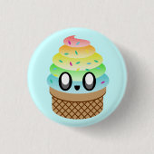 KAWAII ICE CREAM REGENBOOG KEGEL PIN BUTTON (Voorkant)