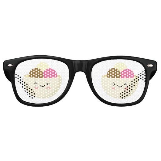 Kawaii Ice Cream Retro Zonnebril (Voorkant)