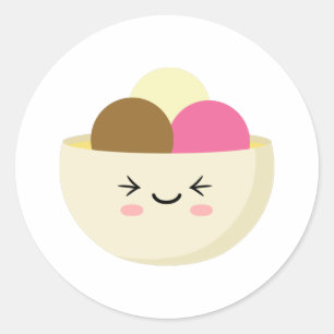 Kawaii Ice Cream Ronde Sticker