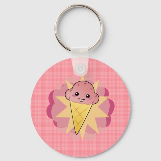 Kawaii Ice Cream Sleutelhanger (Voorkant)