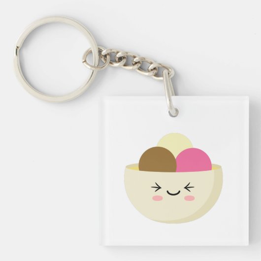 Kawaii Ice Cream Sleutelhanger (voorkant)