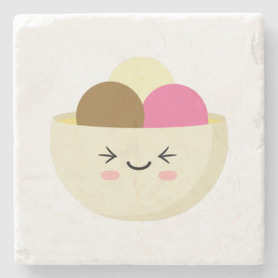 Kawaii Ice Cream Stenen Onderzetter