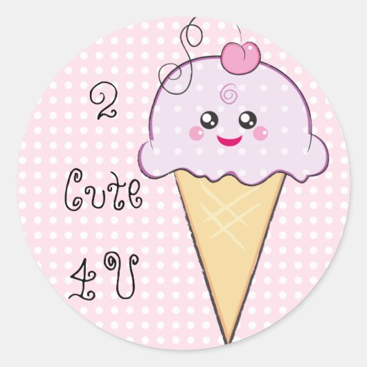 Kawaii Ice-Cream Sticker (Voorkant)