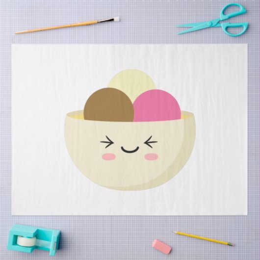 Kawaii Ice Cream Tissuepapier (Craft)