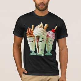 Kawaii Ice Cream Trio Cute Dessert Characters T-shirt
