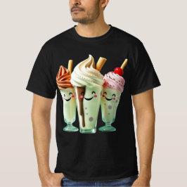 Kawaii Ice Cream Trio Cute Dessert Characters T-shirt