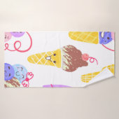 Kawaii Ice Creams Pattern, Kawaii Character Ice Cr Badhanddoek (Badhanddoek)