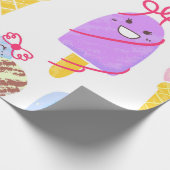 Kawaii Ice Creams Pattern, Kawaii Character Ice Cr Cadeaupapier (Hoek)