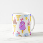 Kawaii Ice Creams Pattern, Kawaii Character Ice Cr Koffiemok (Voorkant rechts)