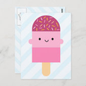 Kawaii Ice Lolly / Popsicle Briefkaart (Voorkant / Achterkant)