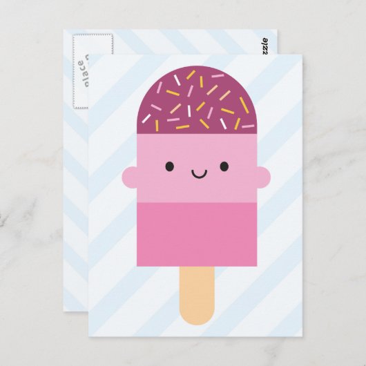 Kawaii Ice Lolly / Popsicle Briefkaart (Voorkant / Achterkant)