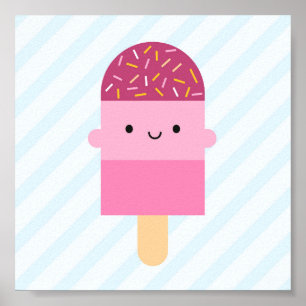 Kawaii Ice Lolly / Popsicle Poster