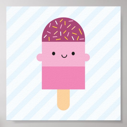 Kawaii Ice Lolly / Popsicle Poster (Voorkant)