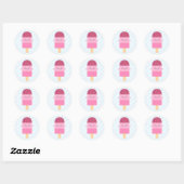 Kawaii Ice Lolly / Popsicle Ronde Sticker (Vel)