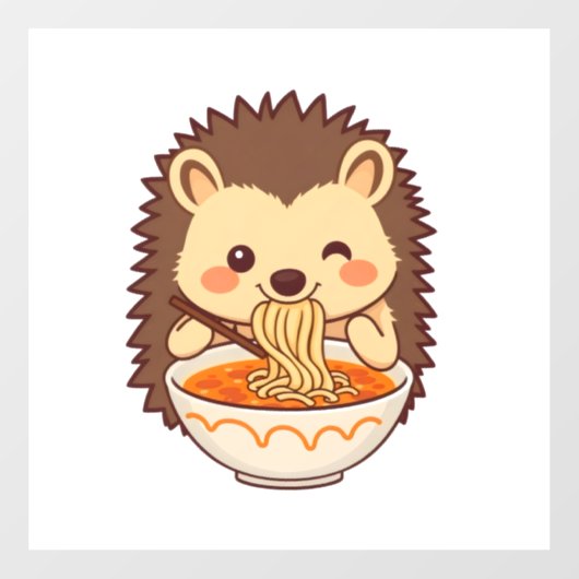Kawaii-Igel mit Ramen – Niedliches Foodie Raamsticker (Vel)