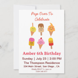 Kawaii IJs en ijsjes Verjaardagsfeest Kaart
