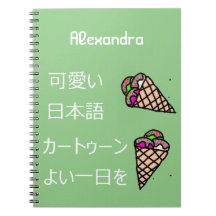Kawaii ijs eten kunstwerk Monogram Groen